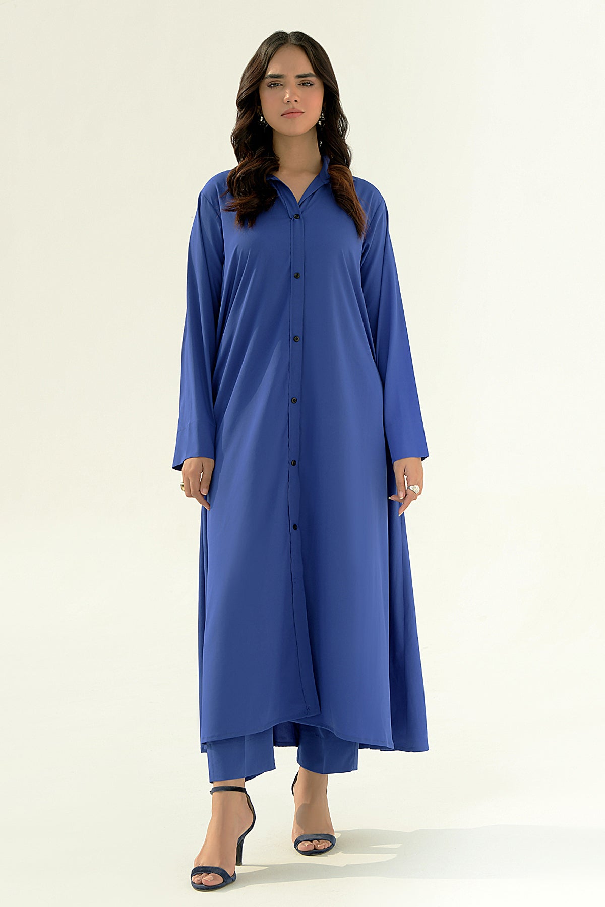 Sapphire Blue Long Grip Dress - Peach Republic