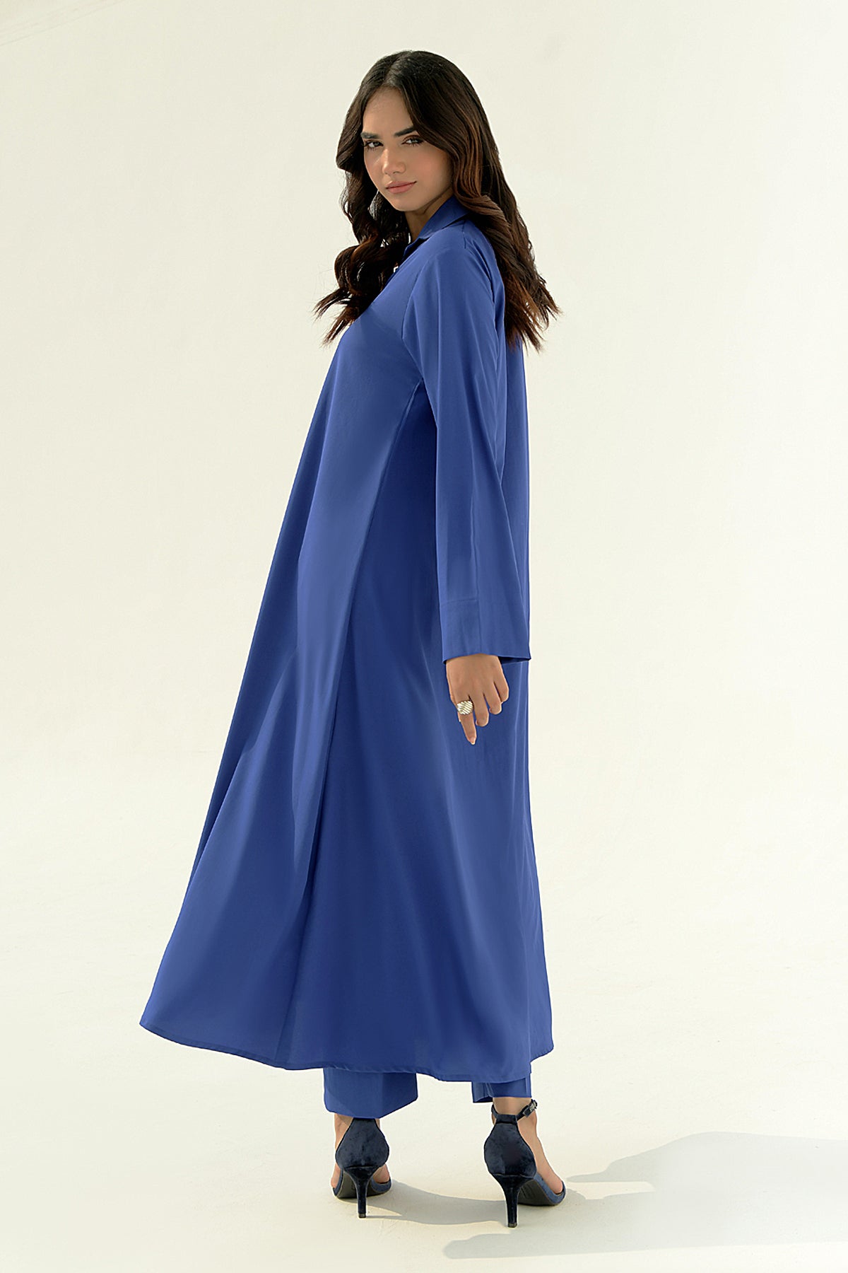 Sapphire Blue Long Grip Dress - Peach Republic