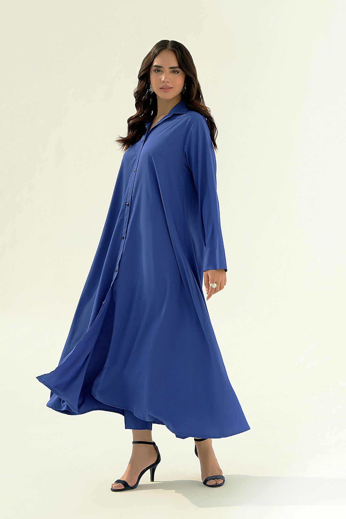 Sapphire Blue Long Grip Dress - Peach Republic