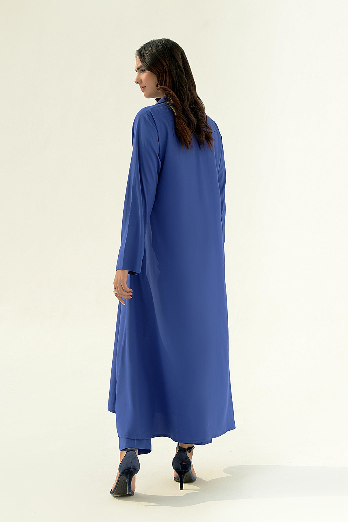 Sapphire Blue Long Grip Dress - Peach Republic